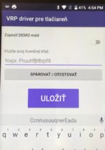 Ovládač - driver umožňujúci tlač z VRP aplikácie na mini bluetooth tlačiarni pre tlač
