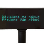 VFD zákaznícky displej 2x20 znakov, výška znaku 9 mm, farba zelená, USB rozhranie, autodetekcie komunikačného protokolu. Napájanie cez USB (nepotrebuje externý napájací zdroj).