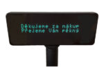 VFD zákaznícky displej 2x20 znakov, výška znaku 9 mm, farba zelená, USB rozhranie, autodetekcie komunikačného protokolu. Napájanie cez USB (nepotrebuje externý napájací zdroj).