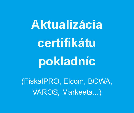 Aktualizácia certifikátu pokladníc