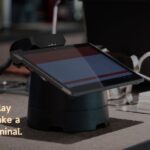 ExVAN P3 MIX eKasa 3v1 platobný terminal, tlačiareň, tablet s platobnou kartou na nohe